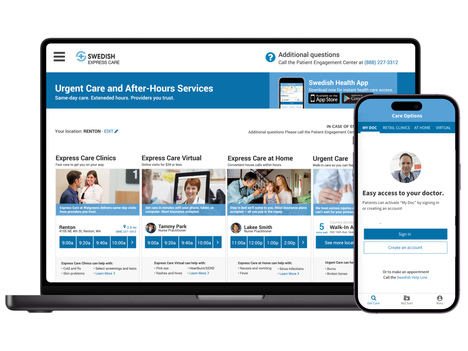 Swedish and Providence: Health Connect Site & App